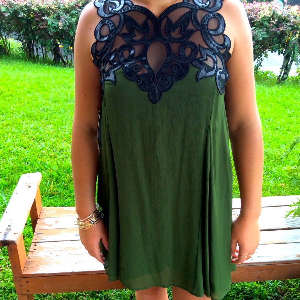 Forest green swing dress